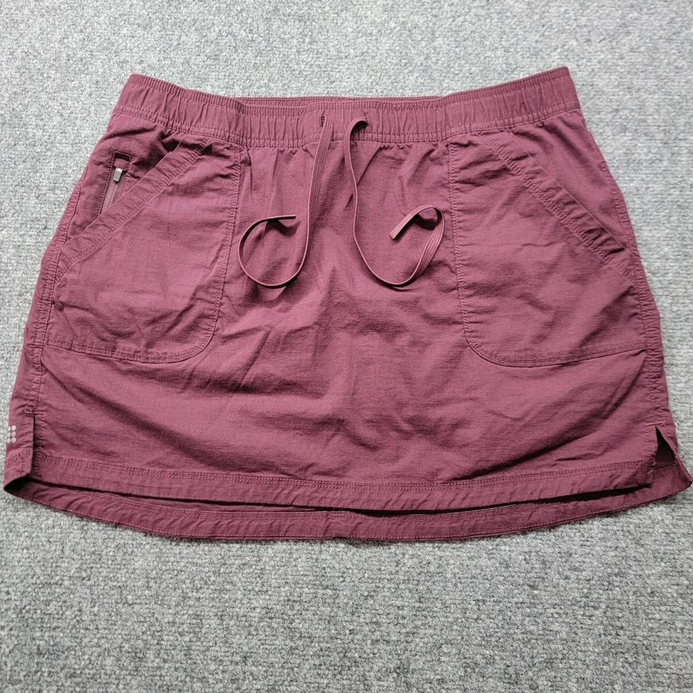 Title Nine Womens Skort Large Burgundy Ripstop Hiking Athletic TN-610907